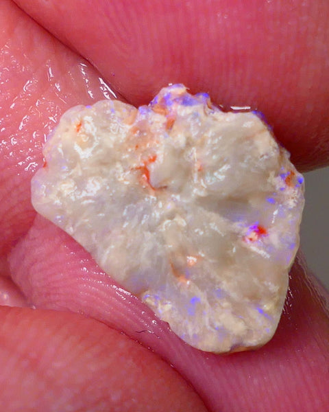 Lightning Ridge Opal Rough Interesting Flat Knobby opal 3.2cts Bright Exotic  Colours 17x13x3mm 0663