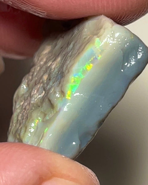 Lightning Ridge Rough Opal 26cts Big size Dark Seam Bright Multicolour to cut 26x19x7mm NSA001