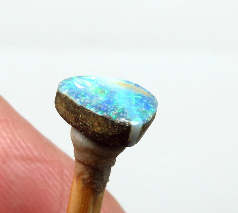 Winton Boulder Opal Gemstone 1.4cts Jewellery Grade N6 Body Tone B3 Brightness Stunning Display of Bright Blue & greens Fires 8x7x3mm FB06