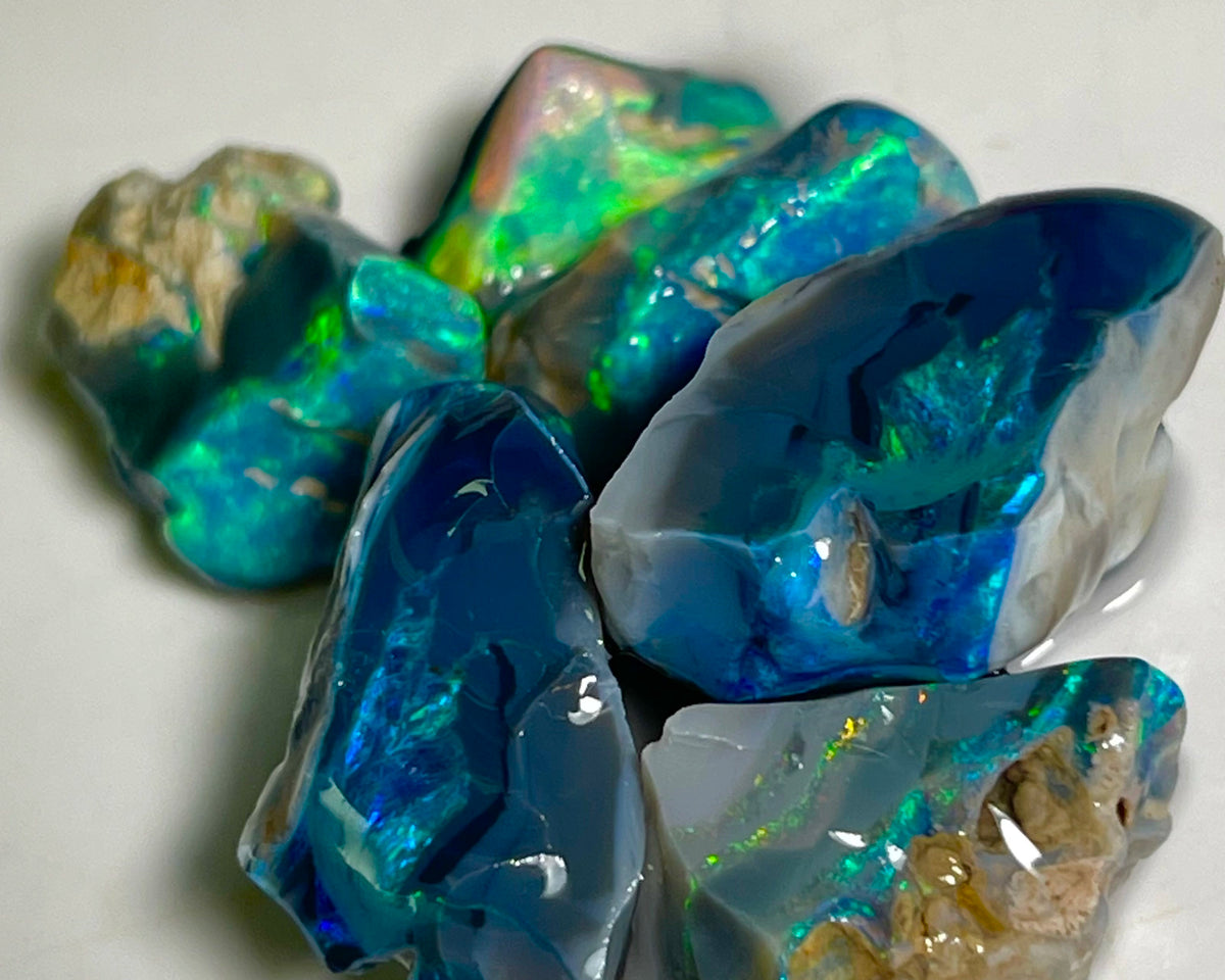 Mulga® Bright Black Opal Seam parcel Inc Some Reds/Pinks 56.75cts Wee Warra plains Material To cut  25x15x10mm to 12x9x5mm NEW950