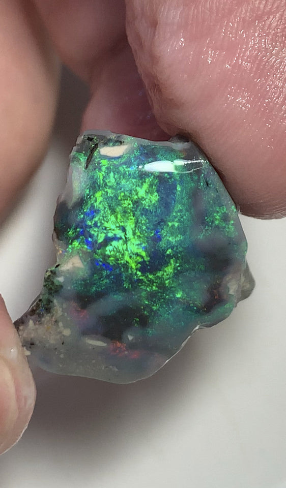 Lightning Ridge Black Opal Rough Rub GEM GRADE 20cts Mulga® Super Bright and Vibrant Fires Top Notch!!! 23x22x10mm PLEASE SEE BACK IN VIDEO ! WSD970