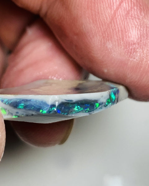 Lightning Ridge Rough Opal Black Seam 19.4cts High Grade Exotic MULTIFIRES in bar 22x20x4mm WSU54