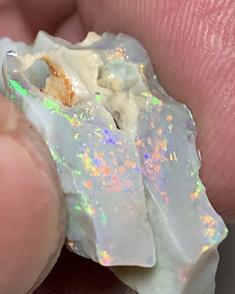 Lightning Ridge Rough Opal Semi Black Seam Split 16.4cts High Grade Exotic Vibrant Bright Lovely MULTIFIRES in bars 28x15x5mm & 18x7x5mm WSU55