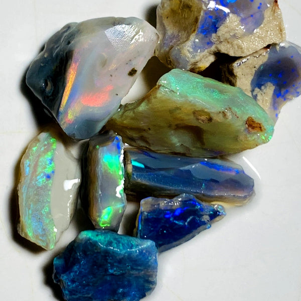 Lightning Ridge Rough Opal Parcel 28cts Cutters Select Bright Stunning colourful material to cut 16x12x7mm to 9x5x2mm WAA74