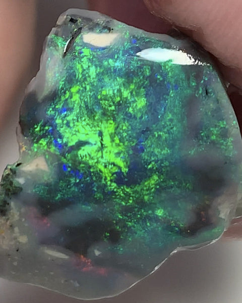 Lightning Ridge Black Opal Rough Rub GEM GRADE 20cts Mulga® Super Bright and Vibrant Fires Top Notch!!! 23x22x10mm PLEASE SEE BACK IN VIDEO ! WSD970