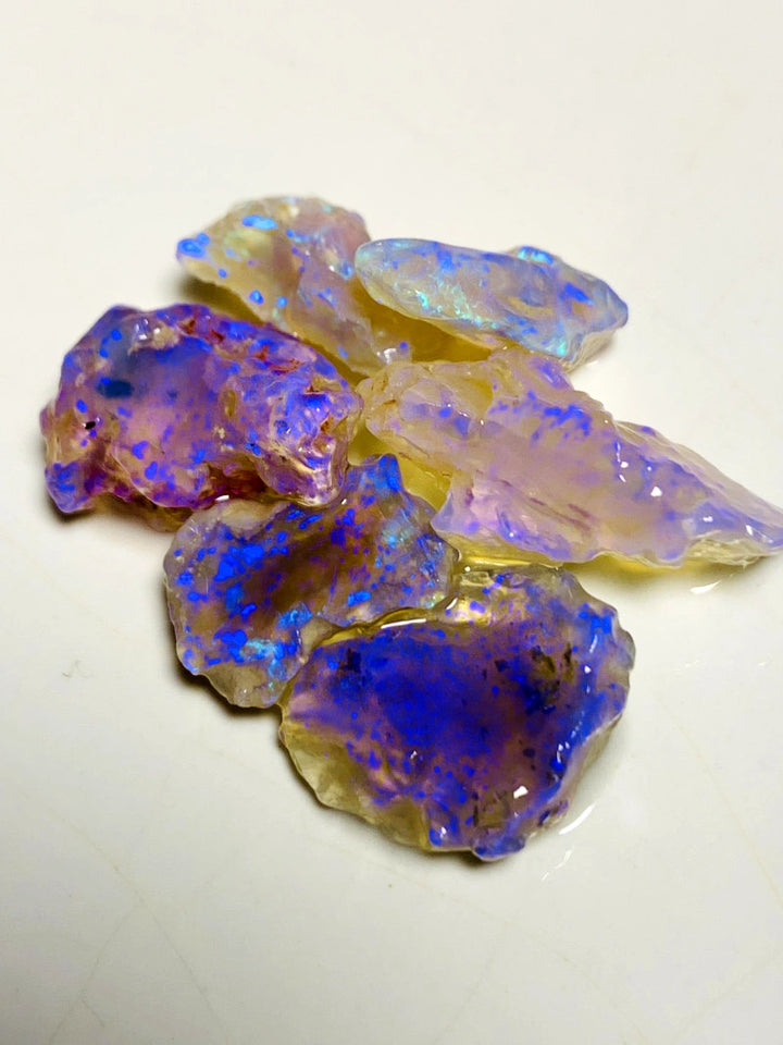 Lightning Ridge Rough Opal Parcel 28cts Cutters Select Crystal bright & colourful material to cut 20x10x7mm to 14x7x3mm WAC03