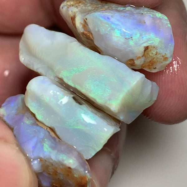 Lightning Ridge Rough Opal Thick Seams Stack cutters 80cts Select Material Lots Bright Multifires in nice thick bars 25x20x7mm to 20x15x6mm WST69