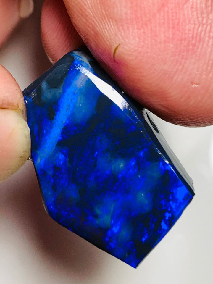 Lightning Ridge Rough / Rub N1 Black opal Miners Bench® 34cts Huge Clean Bright Gorgeous Blues 27x18x11mm WSV16