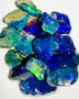 Lightning Ridge Rough Opal Parcel 41cts Cutters Select Black colourful material to cut 18x9x3mm to 10x5x2mm WAB38