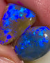 Lightning Ridge Rough / Rub Dark Base Crystal opal Pair Miners Bench® High dome knobby 12.2cts Gorgeous Bright Fires 16x12x5mm & 16x13x3mm MFB02