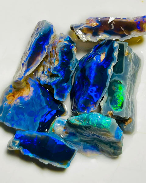 Lightning Ridge Rough Opal Parcel 47cts Cutters Select Black bright & colourful material to cut 20x8x7mm to 15x9x6mm MFB05