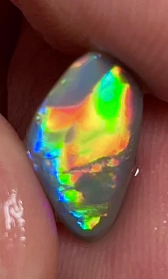 Lightning Ridge Small Opal Rough/Rub/Preform Dark Base Knobby Gem Grade From the Miners Bench® 1.5cts Stunning Bright Multi fires 13x7x2mm MFB48