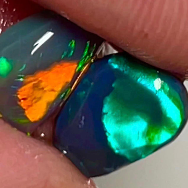 Lightning Ridge Small Opal Rough/Rub/Preforms Blacks From the Miners Bench® 2.4cts Gorgeous Bright Multi fires 10x5x2mm to 9x6x2mm MFB35