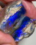 Lightning Ridge Rough Opal 80cts Huge Stunning Dark Crystal Knobby Split with Blues 30x20x15mm & 30x13x10mm MFB34