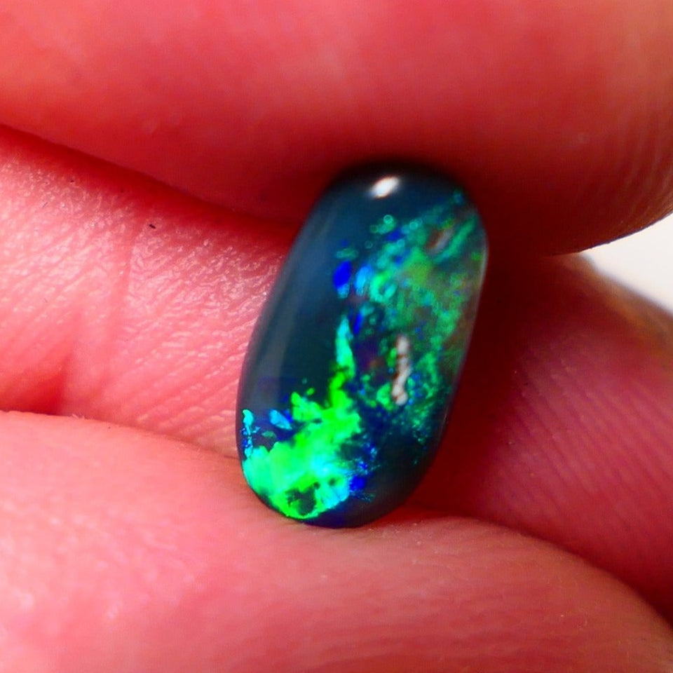 Lightning Ridge Black Opal Gemstone 1.85cts Gem Grade Mulga® N4 Black Body Tone B5 Brightness Stunning Multifires 12x5x2.5mm UK04