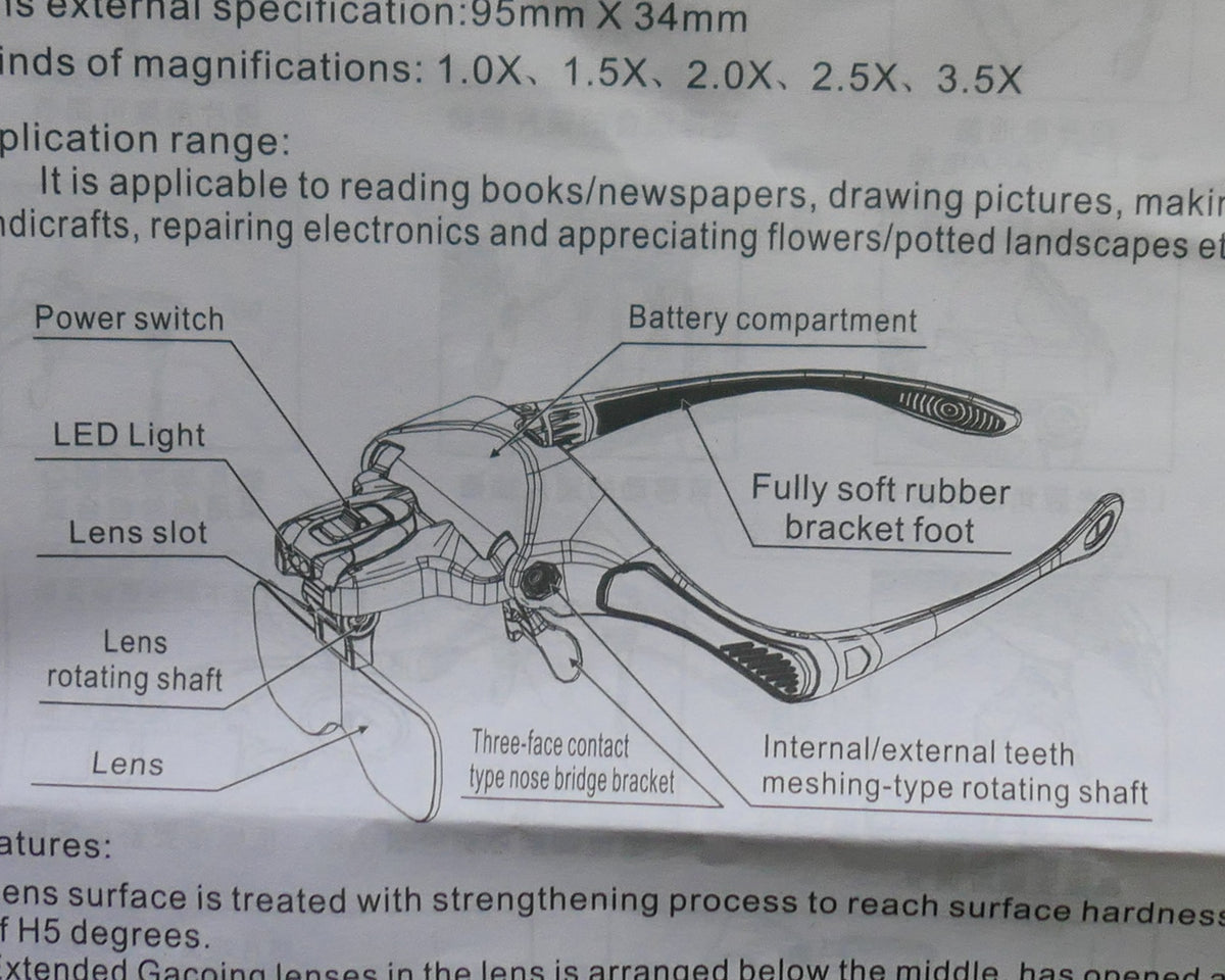 OFM Lapidary Magnifier head set with LED illuminated head loupe magnifier UK STOCK