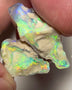 Lightning Ridge Rough Bling Exotic Crystal Seam opal formation Split pair 22.85cts Super Bright Amazing Yellow dominant Sparkling Rainbow of Multifires 25x15x8mm & 15x10x5mm NSW045