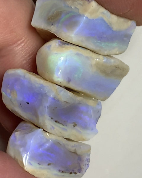 Lightning Ridge Rough Opal Thick Seams Stack cutters 70cts Potential Grade  Lots fires in nice thick bars 18x15x8mm to 15x15x8mm WST11
