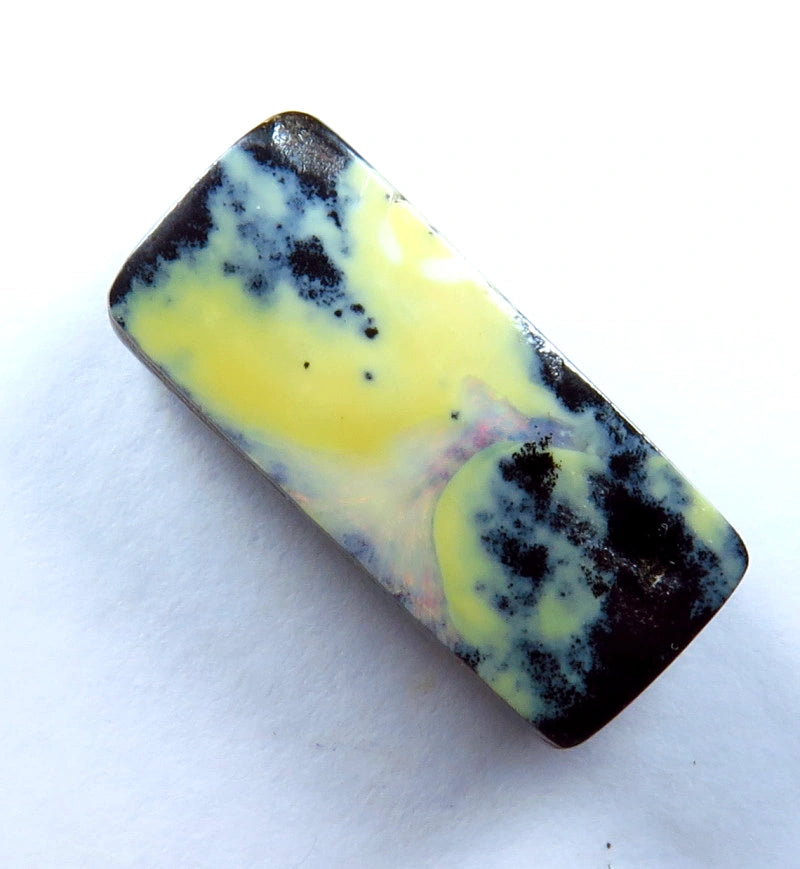 Winton Boulder Opal Gemstone 20cts Nice Face showing Bits of Fires only Ready Drill as a Pendant 23x10x6mm FB07