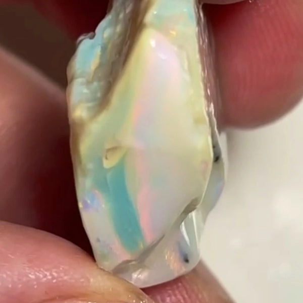 Pinks Lady's ? Lightning Ridge Seam opal rough to cut 30.75cts Gorgeous Pink dominant Multifires to cut 26x22x7 mm NEW955