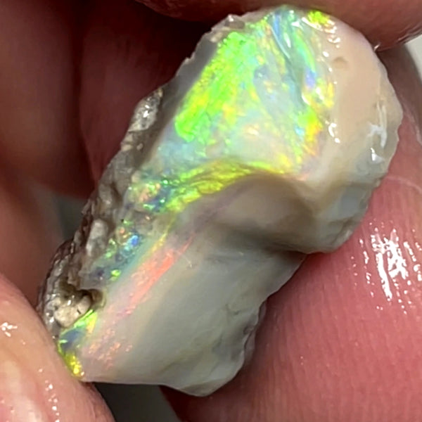 Lightning Ridge 9.5cts Carvers Dark base Seam Opal rough Gorgeous Bright Multicolours 20x9x6mm 1101