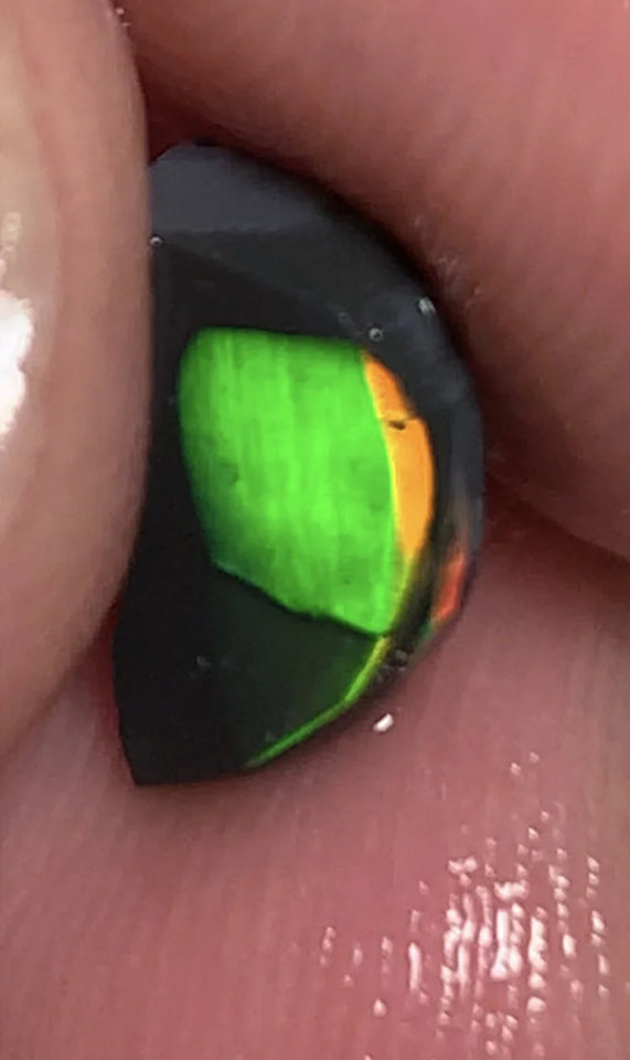 Lightning Ridge Rough / Rub Black Seam opal Miners Bench®  Baby Harlequin 1.45cts Exotic Super Bright Vibrant & Vivid Multifires 12x6x2mm WSY92