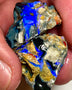 Lightning Ridge Rough Opal 43cts Big size Black Knobby Split showing bars with lots of blues 21x20x15 & 21x19x13 mm WAE41