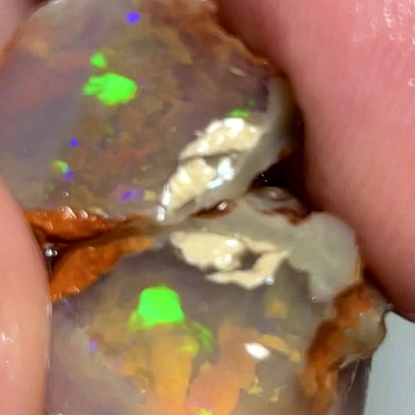 Lightning Ridge Dark Crystal knobby opal  split 15.5cts Thick deep bars stunning Multi colours 15x10x9mm to 12x10x8mm WAC53