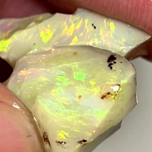 Lightning Ridge Rough Opal 19.5cts Nice Pair Stunning Light Base Cutters Candy® High Grade Bright Multifires 20x8x7mm & 17x10x10mm WAC42