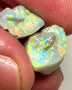 Lightning Ridge Rough Opal 10cts Gem Bright Dark Knobby Split with Amazing bars with Bright Vibrant Multifires 14x11x7 & 12x9x4 mm WAE28