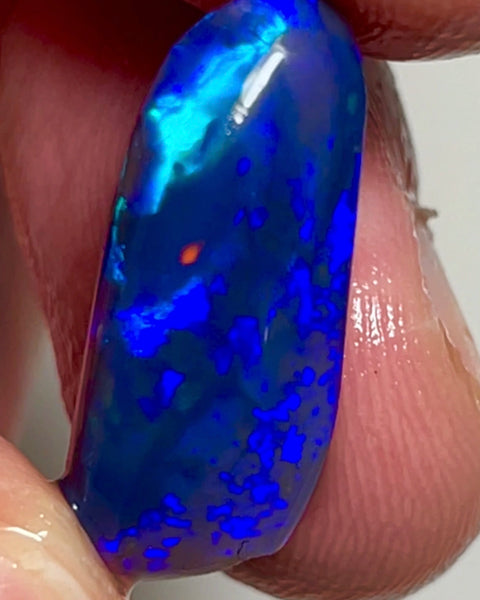 Lightning Ridge Black knobby opal rub/rough 11.25cts Loaded with gorgeous Blues with some green & Red flashes. Polish & Set  22.00x10.00x8.00mm NEW967