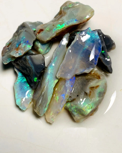 Lightning Ridge Rough Opal Parcel 33cts Cutters Select Very Bright Stunning colourful material to cut 24x7x3mm to 10x9x4mm WAA04