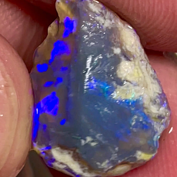 Lightning Ridge Rough Dark Crystal Opal  7.00cts Gorgeous Knobby with Bright Royal blue colours 17x12x6mm NSW013