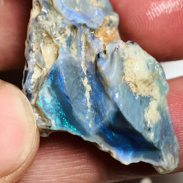 Lightning Ridge Rough Mulga® Black Opal Huge Single Seam 60cts Beautiful & Bright Fires to cut or carve 42x25x20mm WSX79