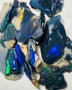 Mulga® Black & Semi Black Cutters Rough Opal parcel 77cts HIGH Grade Bright fires 22x14x3mm to 12x9x2mm WSY45