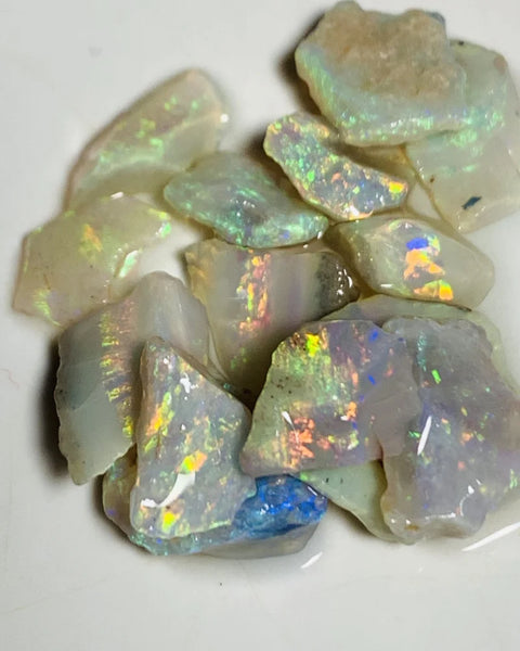 Lightning Ridge Rough Opal Parcel 21.5cts Cutters Candy select Material Gem Grade Bright Vivid Multifires & Stunning bars 14x13x2mm to 7x6x2mm WSX18