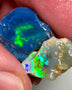 Lightning Ridge 9.5cts Bright & gorgeous Opal rough pair Stunning Green Blue fires 12x11x5 & 14x9x4 mm 1127