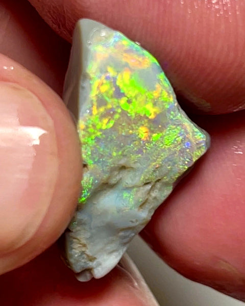 Lightning Ridge Rough / Rub Dark base Seam opal 11cts  Vibrant Bright Gorgeous Array of Multifires 25x14x6mm WAE5