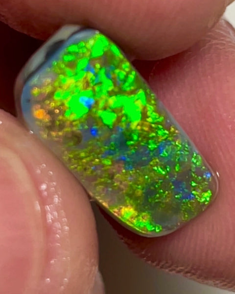 Gem Rub Of Lightning Ridge 4.95cts Stunning Super Bright & gorgeous Electric Multifires for setting in fine jewellery  17.00x 8.00x 3.00mm