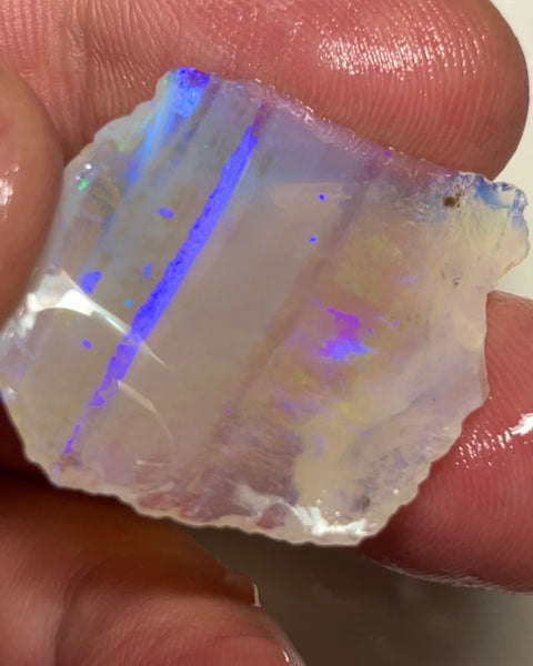 Lightning Ridge Rough Huge Size Crystal Opal 33.00cts with Stacked Vertical bars with gorgeous Multifires 28x25x7 mm Auction95