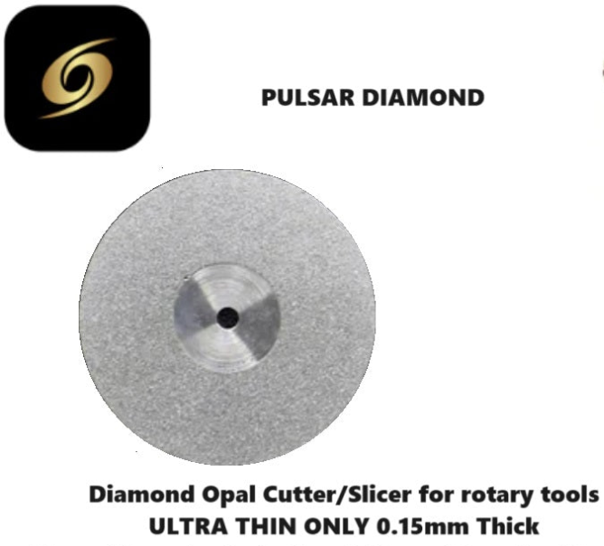 ULTRA THIN ONLY 0.15mm THICK Diamond Opal Cutting wheel Slicer cutter 1 x 22mm Diameter blade . No mandrel included!