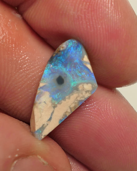 Lightning Ridge Rough / Rub Miners Bench® Picture stone Dark Crystal opal 4.25cts Lots of nice fires 20x10x3mm 3Apr