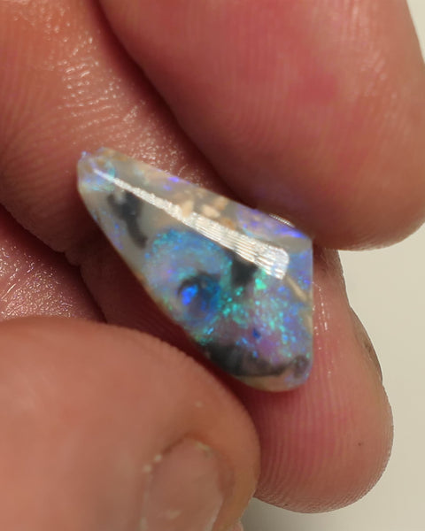 Lightning Ridge Rough / Rub Miners Bench® Picture stone Dark Crystal opal 4.25cts Lots of nice fires 20x10x3mm 3Apr