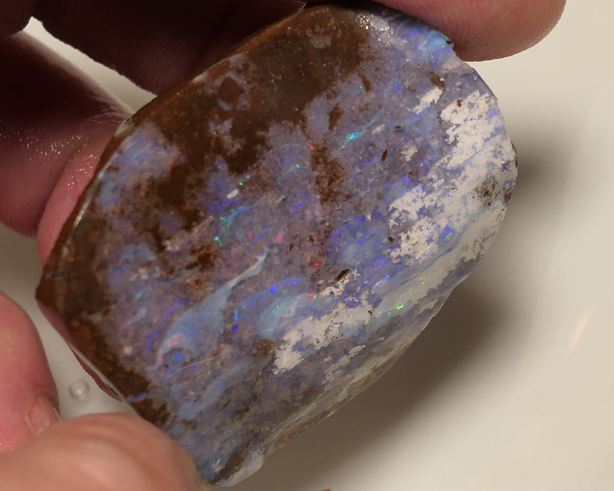 Queensland Boulder Matrix opal 180cts rough / Rub Koroit some fires 40x30x16mm 12APR