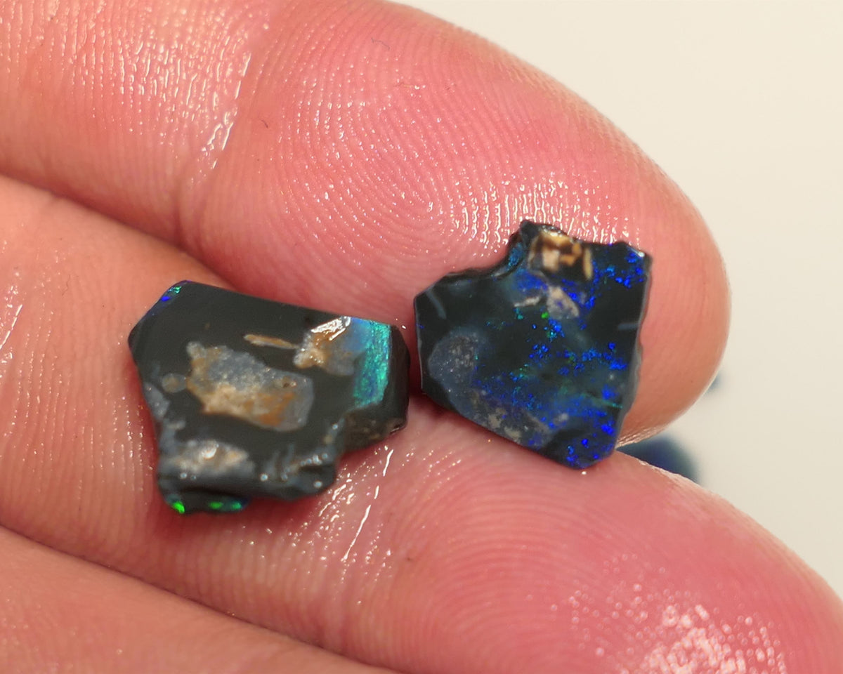 Lightning Ridge Rough / Rubs Dark/Black Seam opal Miners Bench® 40cts some bits of fires 25mm - 5mm size range 21APR