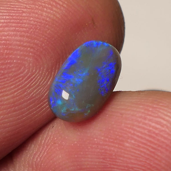 Lightning Ridge Dark Opal Gemstone 1.7cts Jewellery Grade N5 Body Tone B4 Brightness Rolling Green / Blue fires 10x6x3mm WAC68