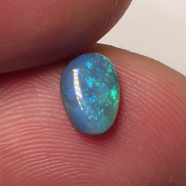 Lightning Ridge Dark Opal Gemstone 0.55cts Gem Grade  N5 Body Tone B3 Brightness Stunning Green/Blue fires 7x5x2mm WAC61