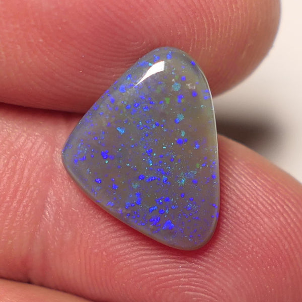 Lightning Ridge Double Sided Dark Crystal Opal Gemstone 5cts Gem Grade  N6 Body Tone B3 Stunning Blues with flashes of Greens 15x16x3mm WAC60