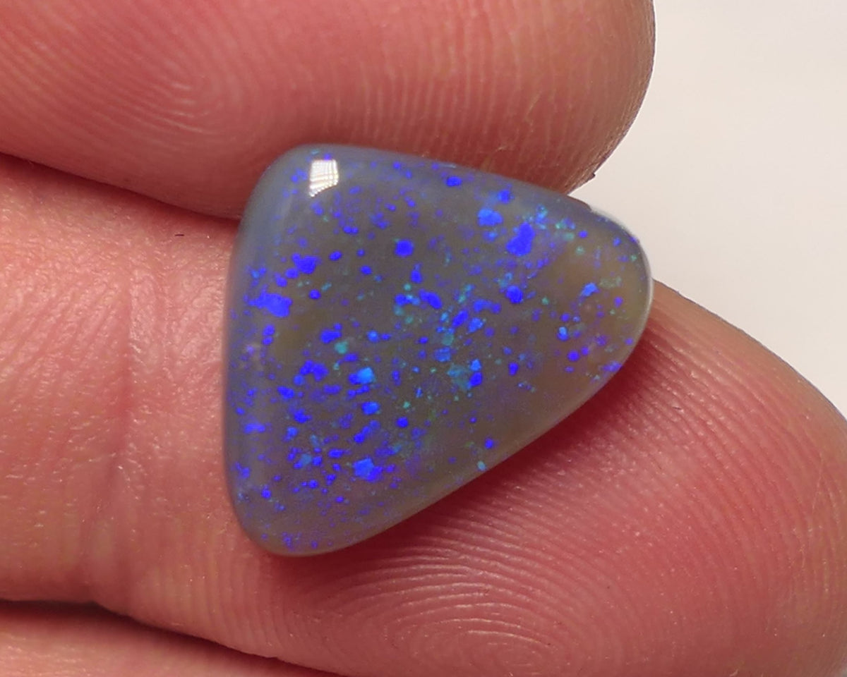 Lightning Ridge Double Sided Dark Crystal Opal Gemstone 5cts Gem Grade  N6 Body Tone B3 Stunning Blues with flashes of Greens 15x16x3mm WAC60