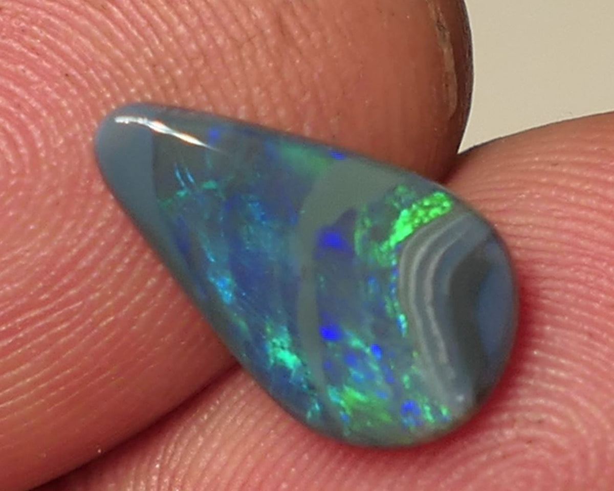 Dark Opal Picture stone Gemstone 1.6cts Gem Grade Mulga® N5 Body Tone B3 Brightness Stunning Multifires 13x8x2mm WAC62